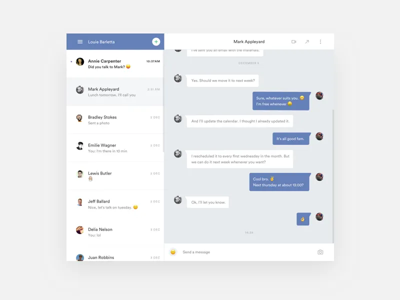 Chat Application UI preview